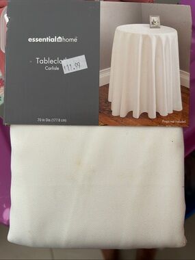 Kmart Carlisle Round Tablecloth in White